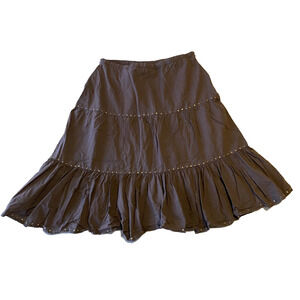 Dizzy Lizzy Skirt Womens Medium Sequin Fairy Core Cottage Core Brown Boho Skirt